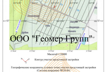 Копия топографического плана предстоящей застройки, г Талдом, СНТ Вымпел